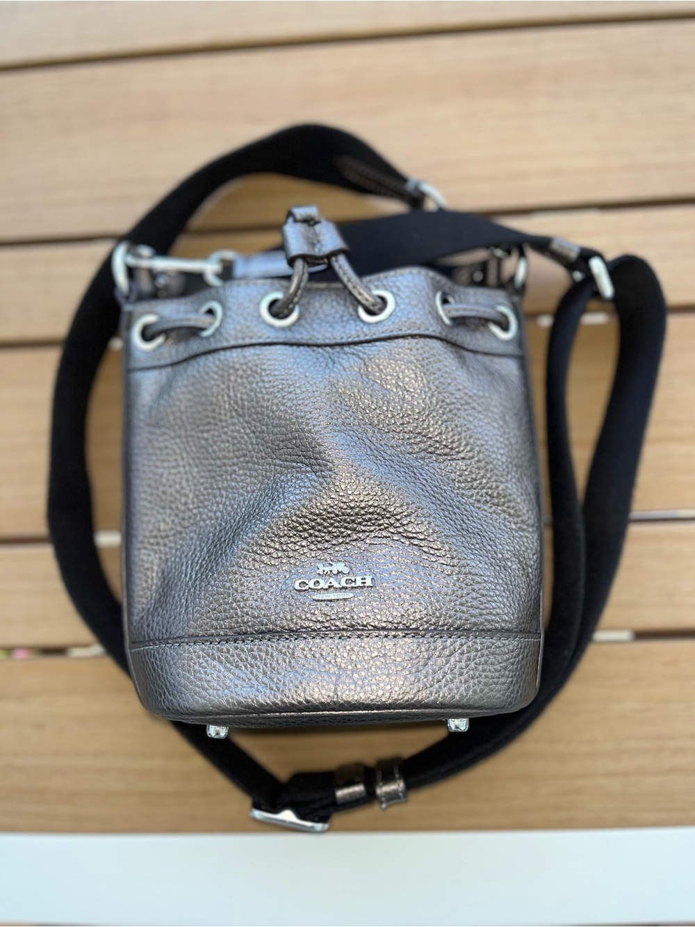 Coach Dempsey Drawstring Bucket Bag 15 - Picture 9 of 9